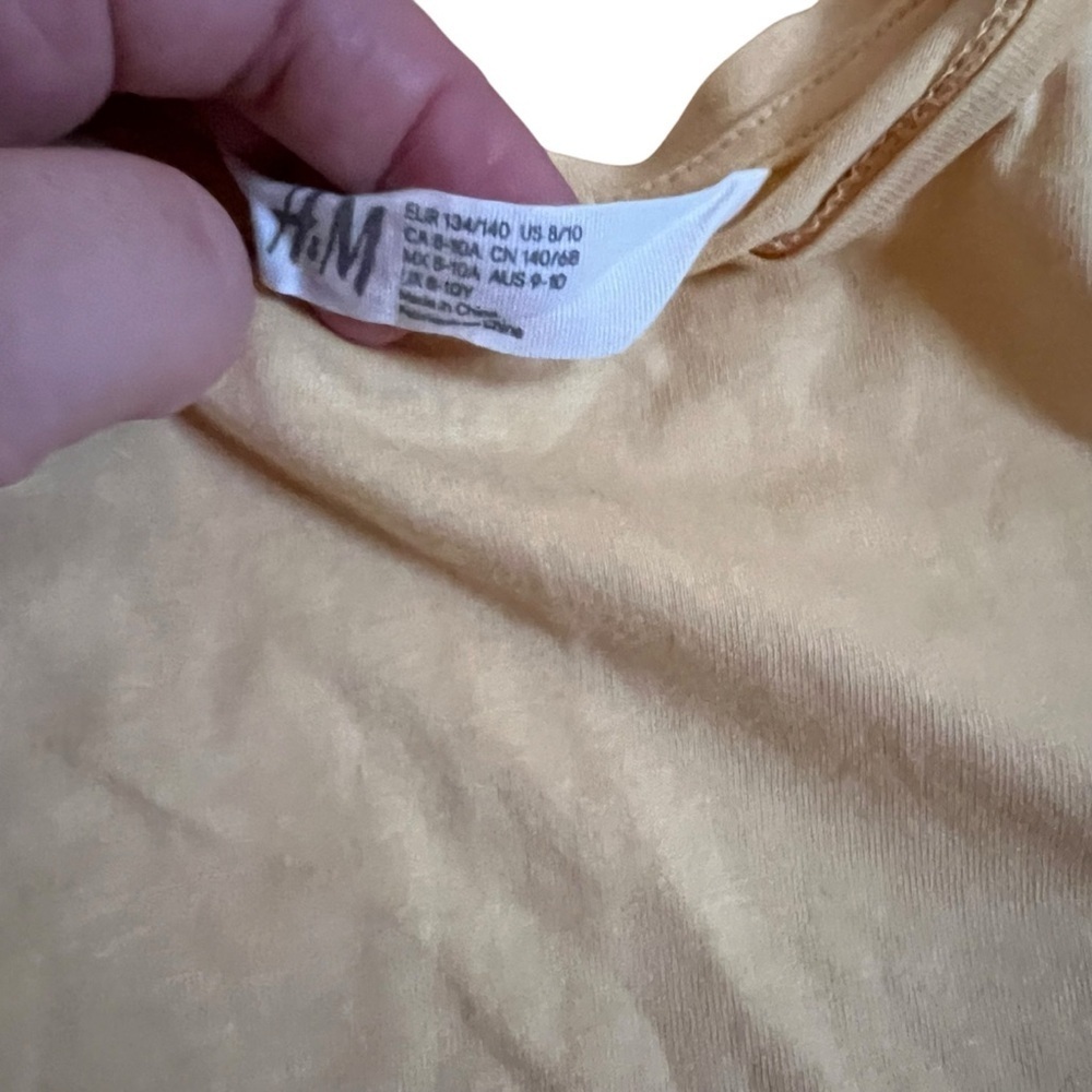 H&M|Kids Girls Ruffle Short Sleeve Tee- Light Orange Size 8 years - Picture 5 of 8